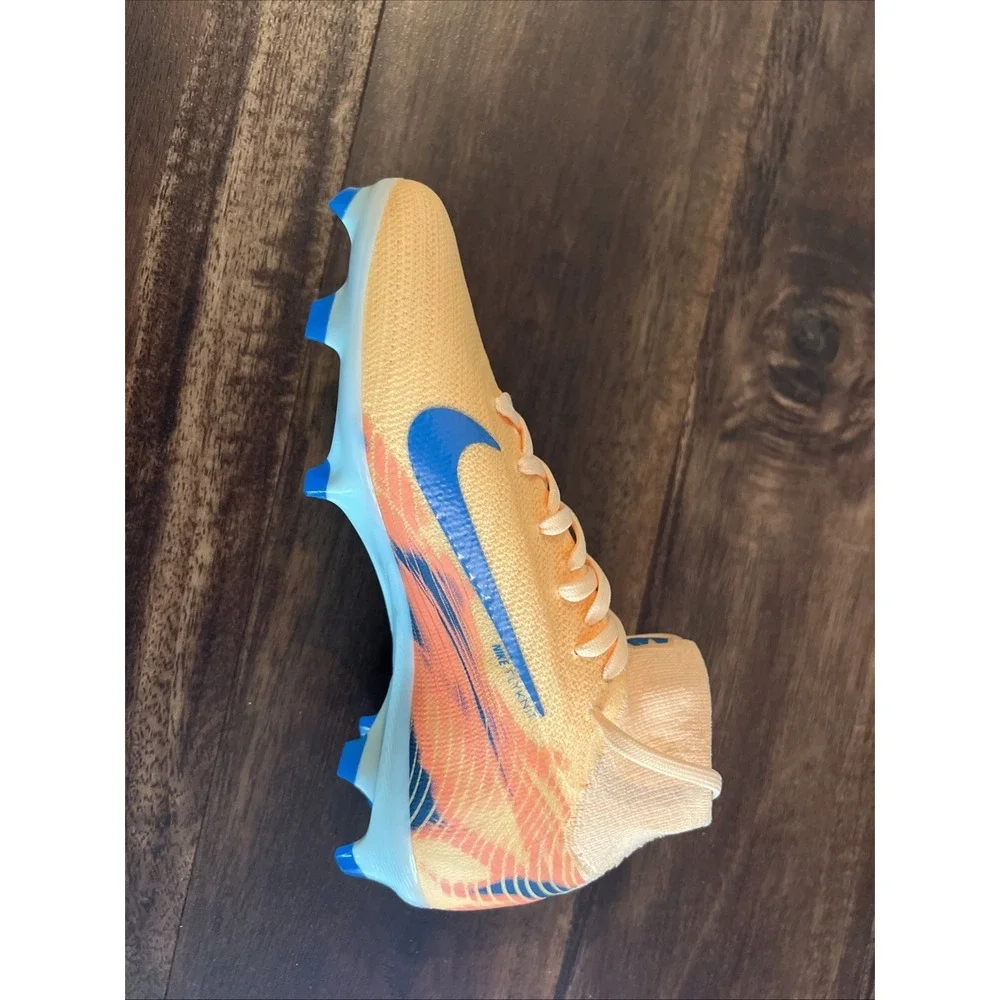 New Nike Mens Mercurial Superfly 10 Pro FG KM Soccer Cleats Size 4 Orange Blue